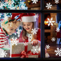 HKM-114195 135 Pcs Christmas Snowflakes Window Clings - Static Decals for Holiday Decorations and Party Supplies