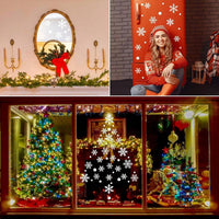 HKM-114195 135 Pcs Christmas Snowflakes Window Clings - Static Decals for Holiday Decorations and Party Supplies