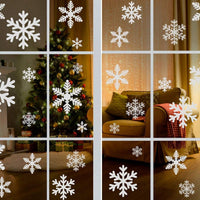 HKM-114195 135 Pcs Christmas Snowflakes Window Clings - Static Decals for Holiday Decorations and Party Supplies