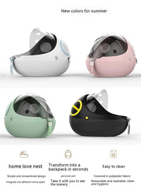 HKM-114259 Transparent Space Capsule Cat Backpack - Breathable Portable Pet Nest in Various Colors
