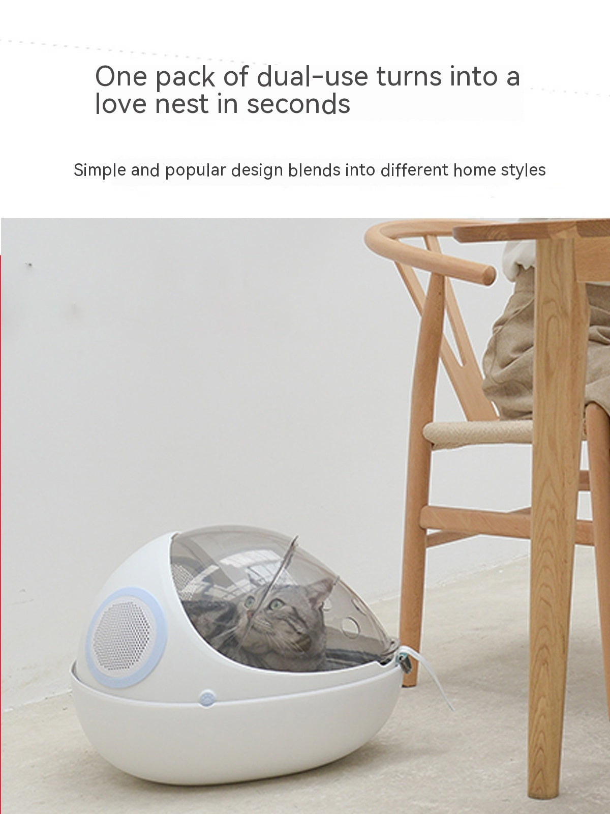 HKM-114259 Transparent Space Capsule Cat Backpack - Breathable Portable Pet Nest in Various Colors