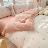 HKM-114387 Washed Cotton Japanese Plaid Bedding Set - Four-Piece Available in Multiple Color Combinations