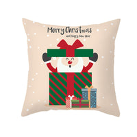 HKM-114451 Cartoon Printed Peach Skin Christmas Pillowcase, 45x45cm
