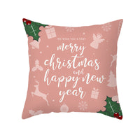 HKM-114451 Cartoon Printed Peach Skin Christmas Pillowcase, 45x45cm