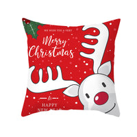 HKM-114451 Cartoon Printed Peach Skin Christmas Pillowcase, 45x45cm