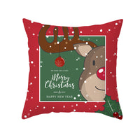 HKM-114451 Cartoon Printed Peach Skin Christmas Pillowcase, 45x45cm