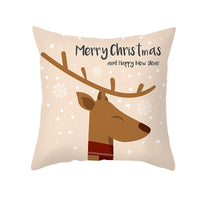 HKM-114451 Cartoon Printed Peach Skin Christmas Pillowcase, 45x45cm