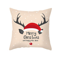 HKM-114451 Cartoon Printed Peach Skin Christmas Pillowcase, 45x45cm