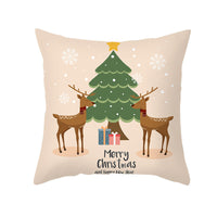 HKM-114451 Cartoon Printed Peach Skin Christmas Pillowcase, 45x45cm