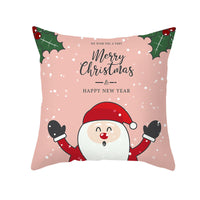 HKM-114451 Cartoon Printed Peach Skin Christmas Pillowcase, 45x45cm