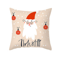 HKM-114451 Cartoon Printed Peach Skin Christmas Pillowcase, 45x45cm