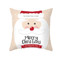 HKM-114451 Cartoon Printed Peach Skin Christmas Pillowcase, 45x45cm
