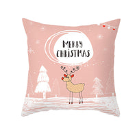 HKM-114451 Cartoon Printed Peach Skin Christmas Pillowcase, 45x45cm