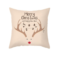 HKM-114451 Cartoon Printed Peach Skin Christmas Pillowcase, 45x45cm