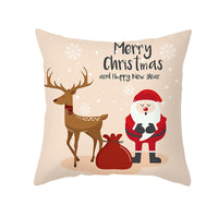HKM-114451 Cartoon Printed Peach Skin Christmas Pillowcase, 45x45cm
