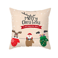 HKM-114451 Cartoon Printed Peach Skin Christmas Pillowcase, 45x45cm