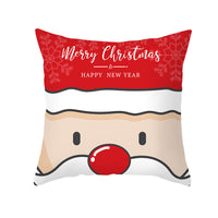 HKM-114451 Cartoon Printed Peach Skin Christmas Pillowcase, 45x45cm