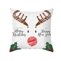 HKM-114451 Cartoon Printed Peach Skin Christmas Pillowcase, 45x45cm