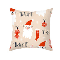 HKM-114451 Cartoon Printed Peach Skin Christmas Pillowcase, 45x45cm