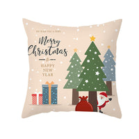 HKM-114451 Cartoon Printed Peach Skin Christmas Pillowcase, 45x45cm