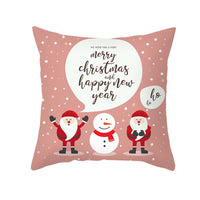 HKM-114451 Cartoon Printed Peach Skin Christmas Pillowcase, 45x45cm