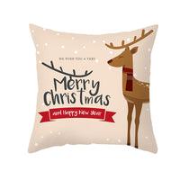 HKM-114451 Cartoon Printed Peach Skin Christmas Pillowcase, 45x45cm