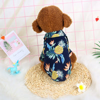 HKM-114579 Hawaiian Print Casual Dog Shirt for Small Dogs and Cats - Breathable, Comfortable, Easy to Wear