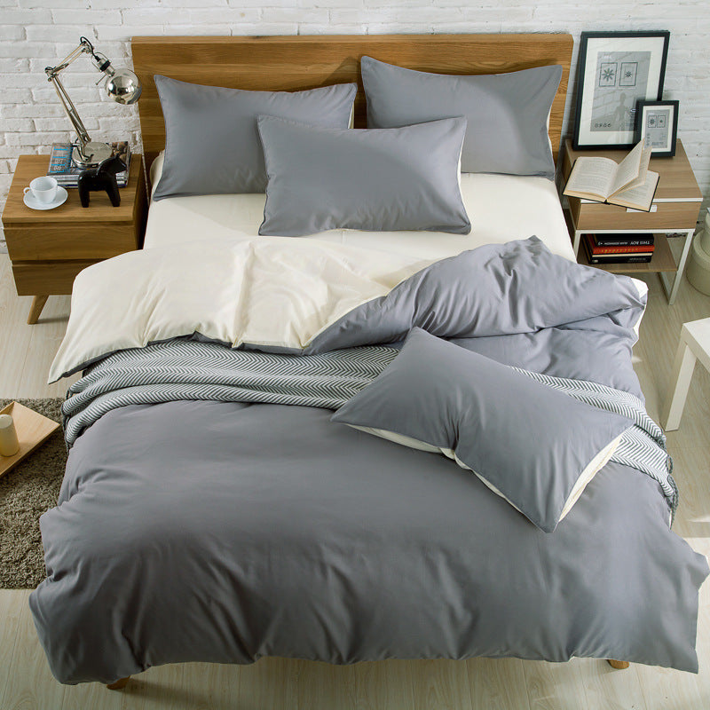 HKM-114835 Brushed Plain Bedding Set with Multiple Size Options for Comfort and Style