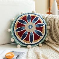 HKM-115027 Moroccan Hand-Embroidered Round Pillow Cover in Various Colors - 45cm