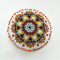 HKM-115027 Moroccan Hand-Embroidered Round Pillow Cover in Various Colors - 45cm