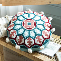 HKM-115027 Moroccan Hand-Embroidered Round Pillow Cover in Various Colors - 45cm