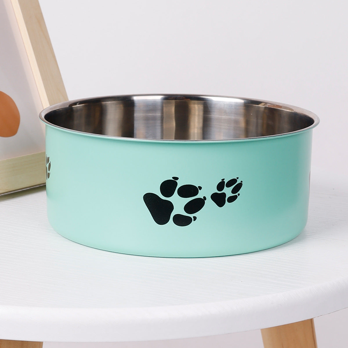 HKM-115091 Large Capacity Stainless Steel Dog Bowl with Anti-Tumble Design for Cats