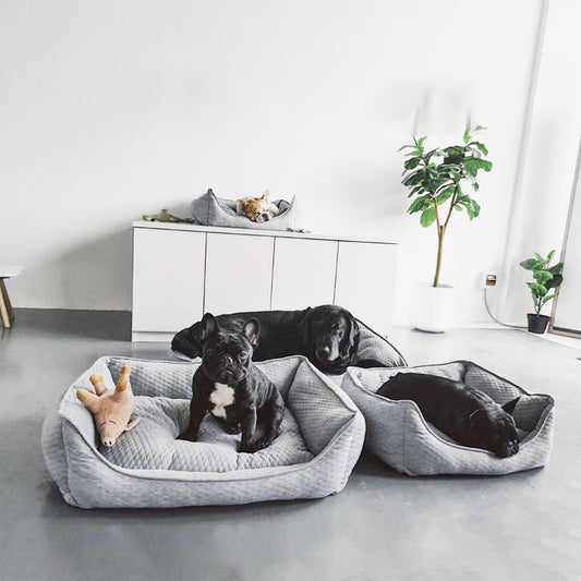 HKM-115347 Cozy Nordic Gray Teddy for Golden Retrievers - Autumn and Winter L-70*56 Suitable for 98 lbs