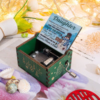 HKM-115347 Hand-Cranked Wooden Music Box with Christmas Melodies, Plywood Design