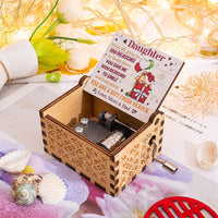HKM-115347 Hand-Cranked Wooden Music Box with Christmas Melodies, Plywood Design