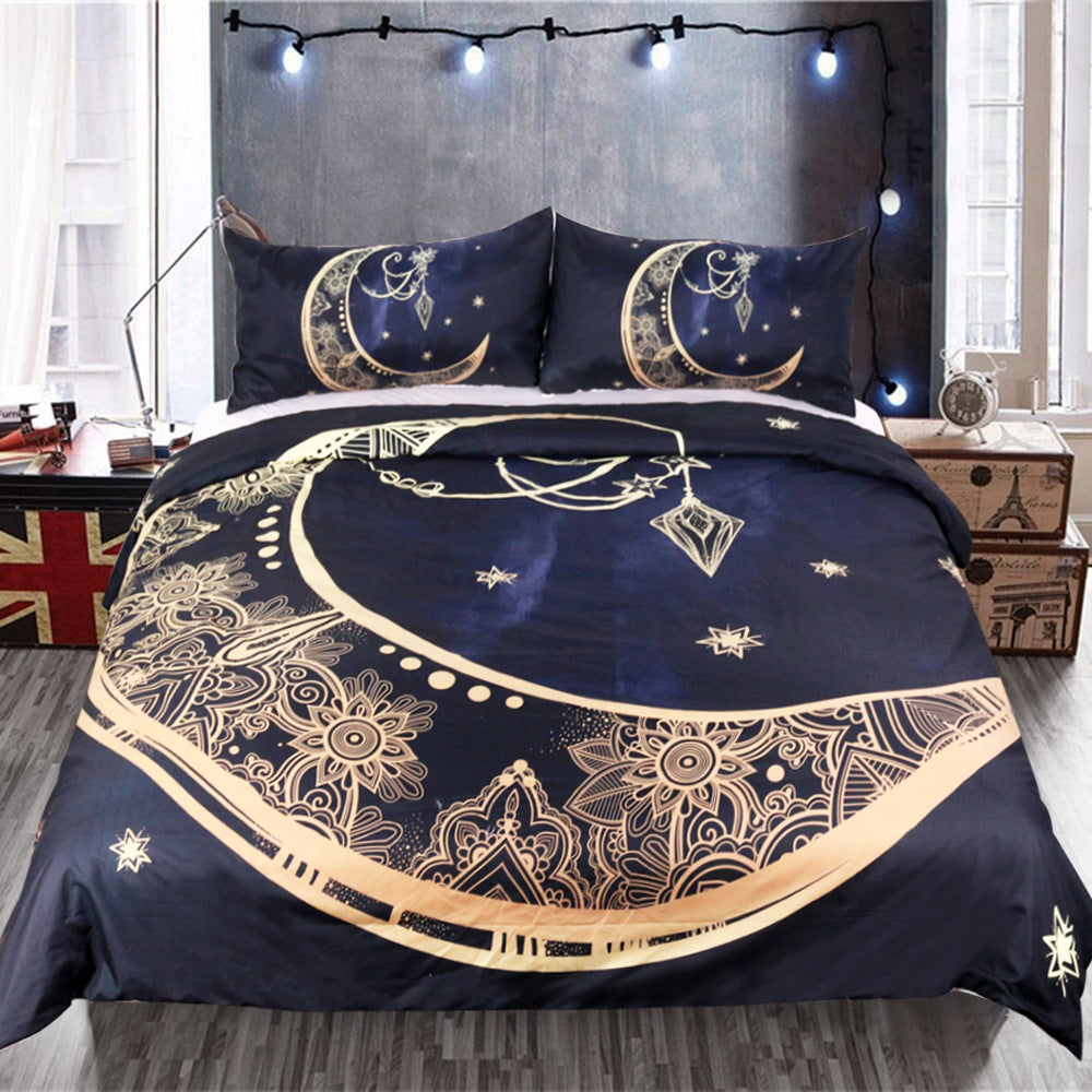 HKM-115539 Customizable Geometric Quilt Cover Set, 3-Piece Bedding Solution in Various Sizes