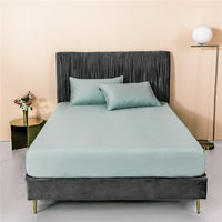 HKM-115539 Luxury White Pure Cotton Single Bed Sheet - 200cm x 230cm, Solid Color Design