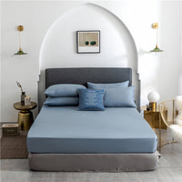 HKM-115539 Luxury White Pure Cotton Single Bed Sheet - 200cm x 230cm, Solid Color Design