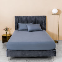 HKM-115539 Luxury White Pure Cotton Single Bed Sheet - 200cm x 230cm, Solid Color Design