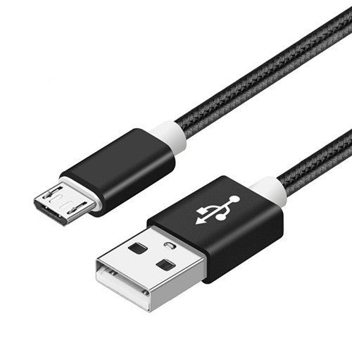 HKM-115603 Nylon Braided V8 Charging Cable for Apple and Android Devices - 0.25m to 3m Length Options