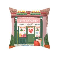 HKM-115603 Valentine's Day Cartoon Peach Skin Printed Cushion Cover for Living Room and Bedroom 45x45cm