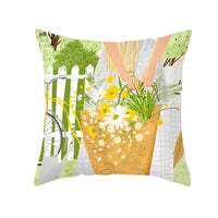 HKM-115603 Valentine's Day Cartoon Peach Skin Printed Cushion Cover for Living Room and Bedroom 45x45cm