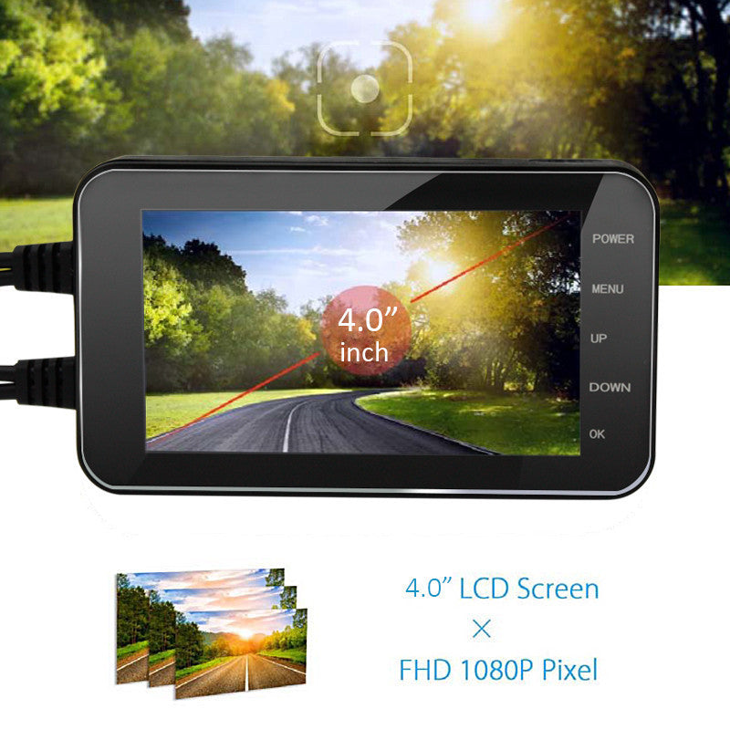 HKM-115795 Full HD Waterproof Motorcycle Camera with Dual Lens and Motion Detection