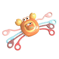 HKM-115859 Montessori Crab Pull String Musical Toy for Kids - Educational Sensory Play, Ages 2 to 14