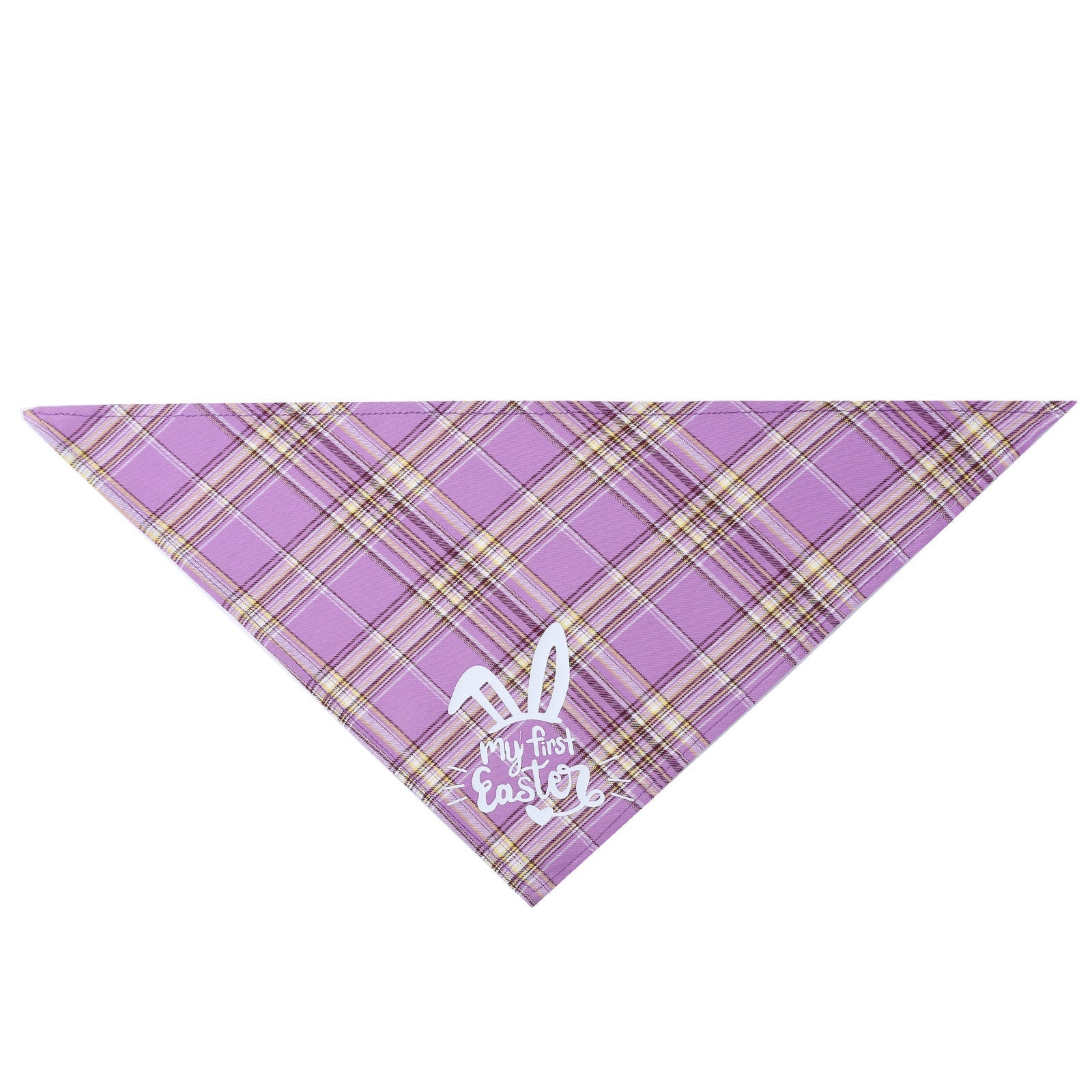 HKM-115923 Easter Bunny Pet Triangle Towel for Cats - Cotton Saliva Towel, Casual Style, Fits Neck Circumference 20-42cm