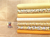 HKM-116051 Floral Cotton Fabric - 152cm Wide Yellow Print for Clothing, Home Décor, and DIY Projects