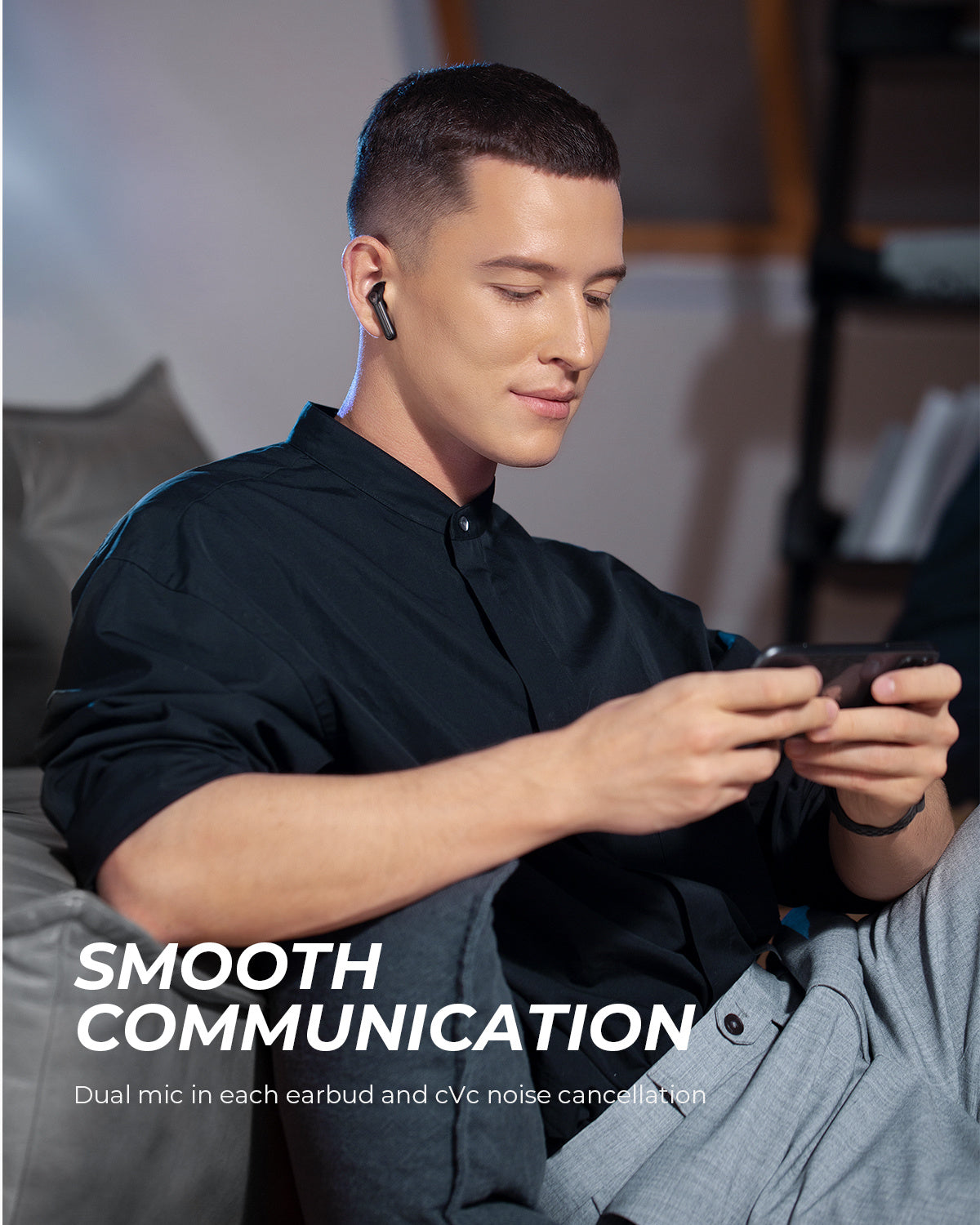 HKM-116115 TrueAir2 Wireless Bluetooth Headset with AptX Binaural Sound, Noise Cancellation, Long Battery Life, Semi-In-Ear Design