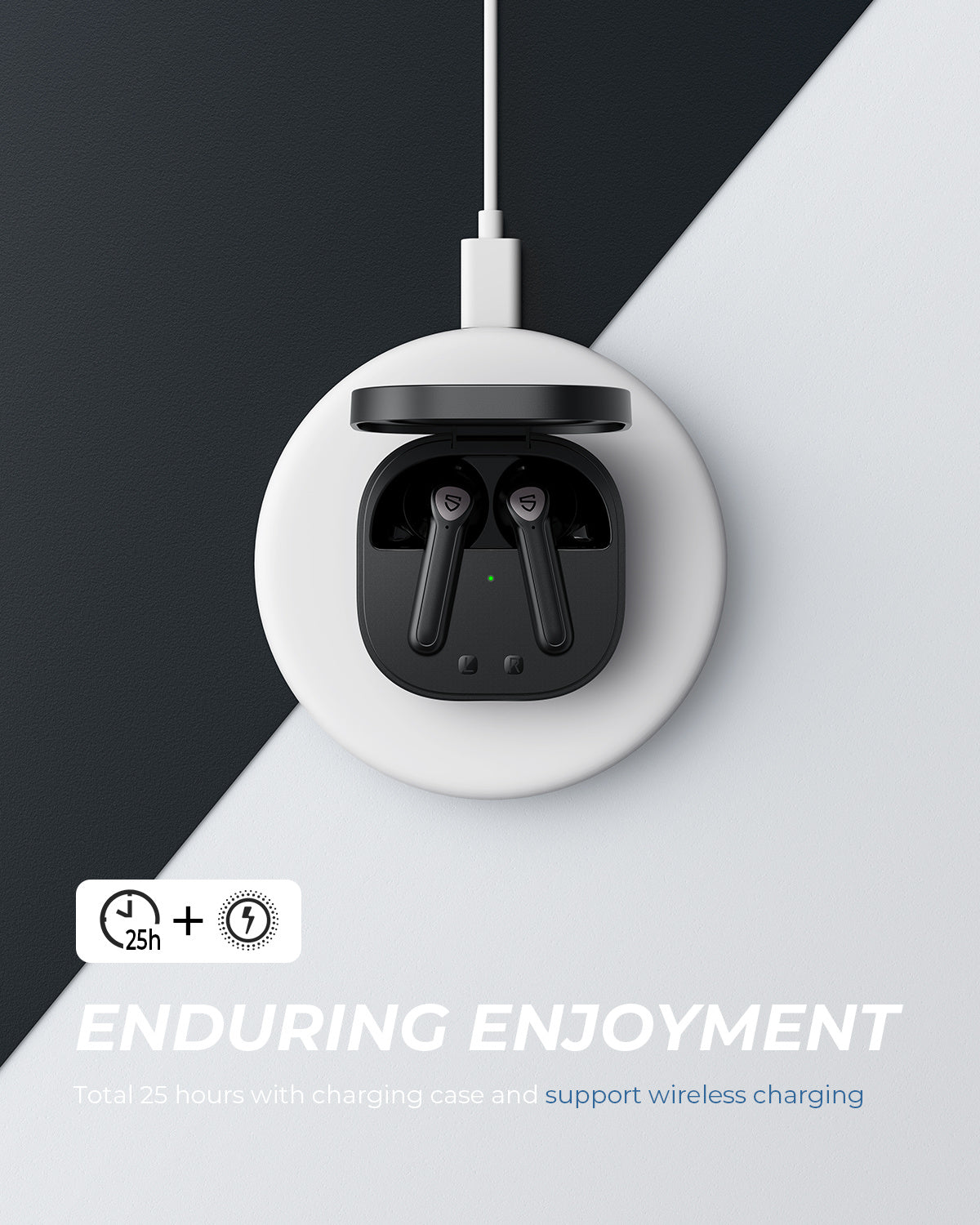 HKM-116115 TrueAir2 Wireless Bluetooth Headset with AptX Binaural Sound, Noise Cancellation, Long Battery Life, Semi-In-Ear Design