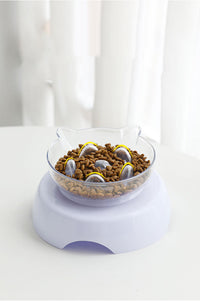 HKM-116243 Tilting Cat Bowl with Oblique Design for Cervical Support - White