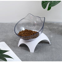 HKM-116243 Tilting Cat Bowl with Oblique Design for Cervical Support - White